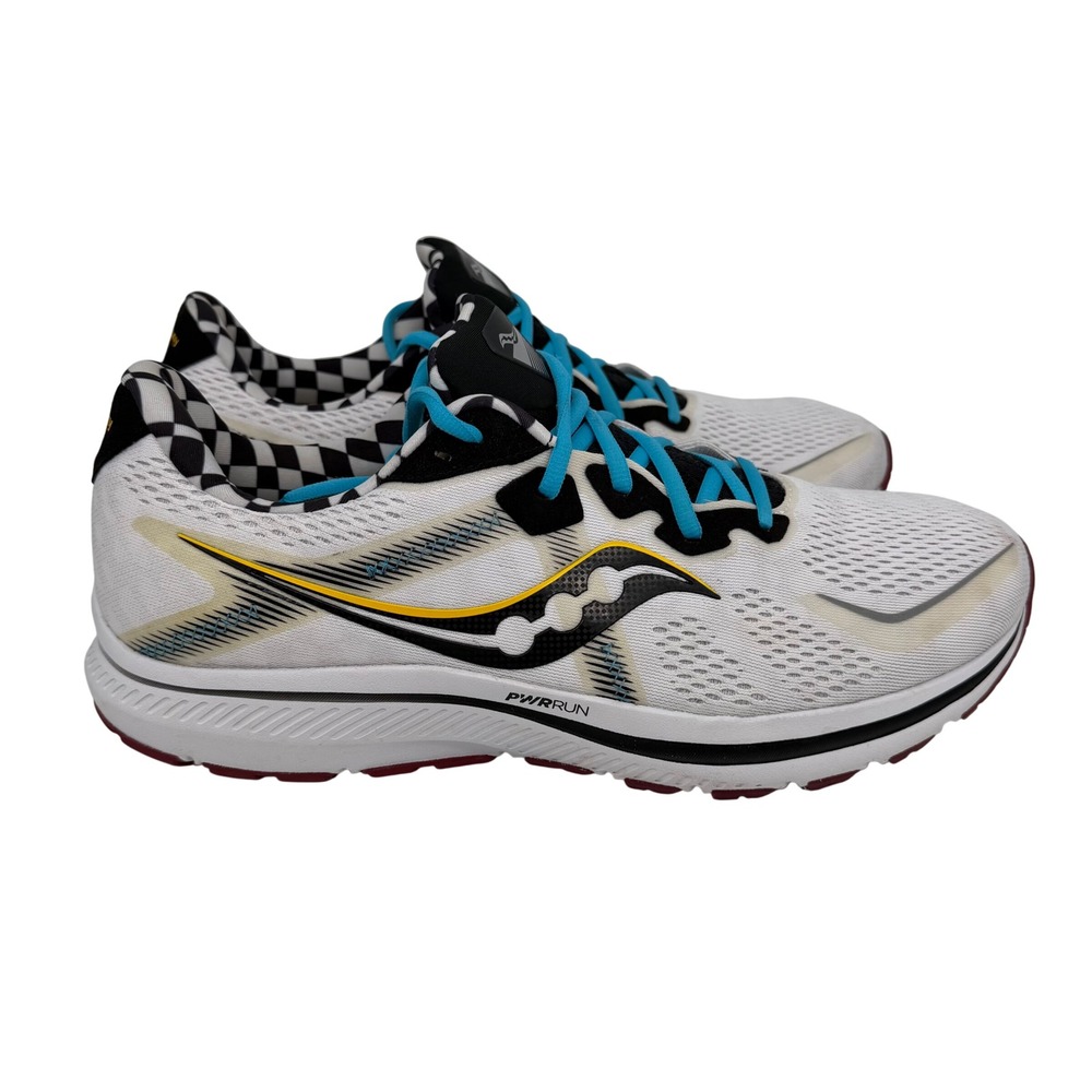 Saucony Mens Omni 20 Running Shoe Size 13 Checkered Black White Blue S20681-40